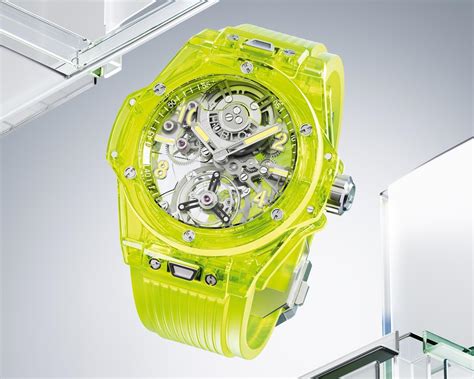 hublot big bang tourbillon neon saxem|Hublot yellow neon.